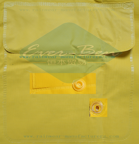 yellow rain slicker pocket buttons